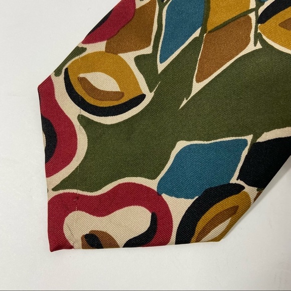PIERRE BALMAIN Paris Silk Tie Deep Jewel Tones Italian Silk - Picture 2 of 5
